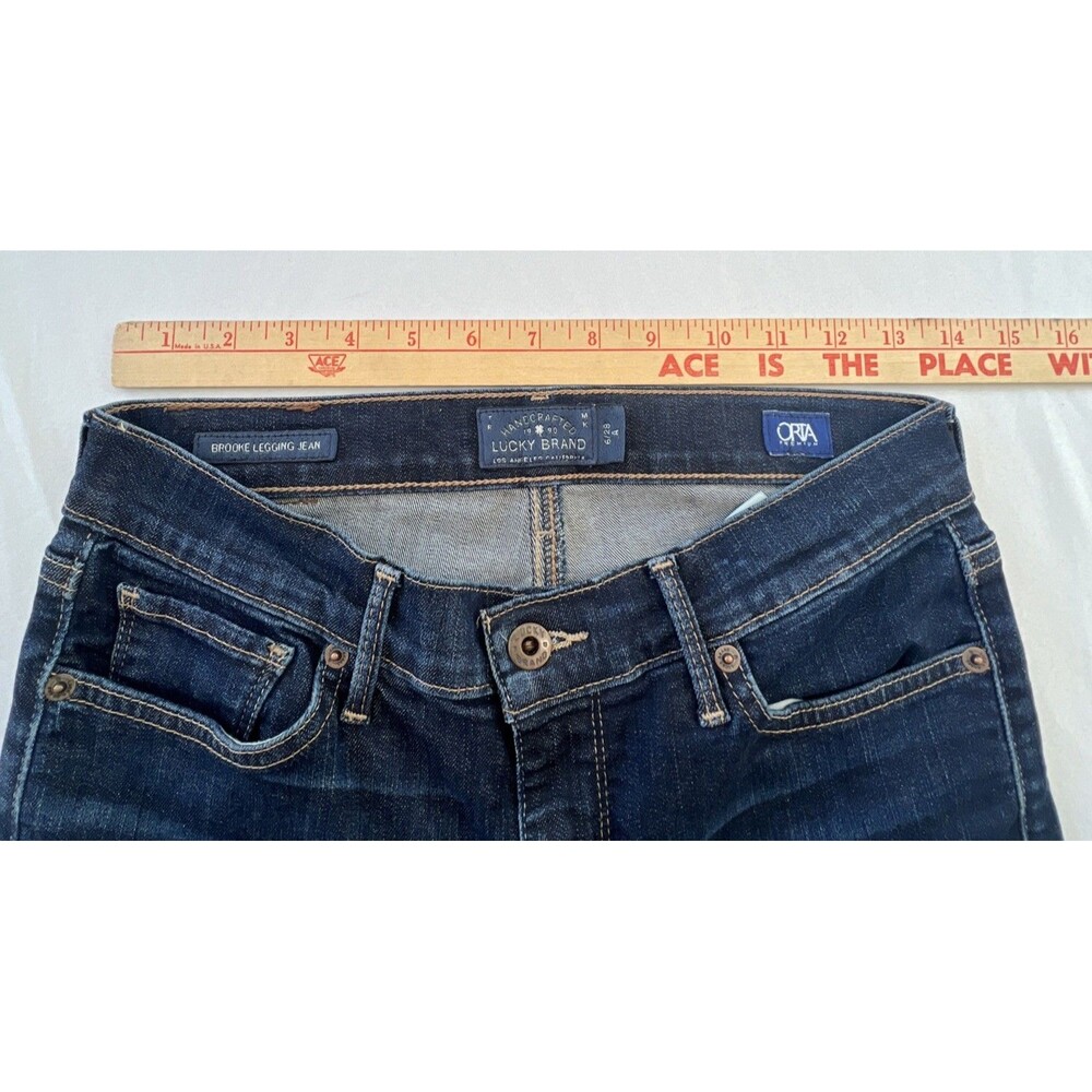 Lucky Brand Brooke Legging Jeans Women’s 6/28A Dark Wash Skinny Orta Premium - Picture 13 of 14